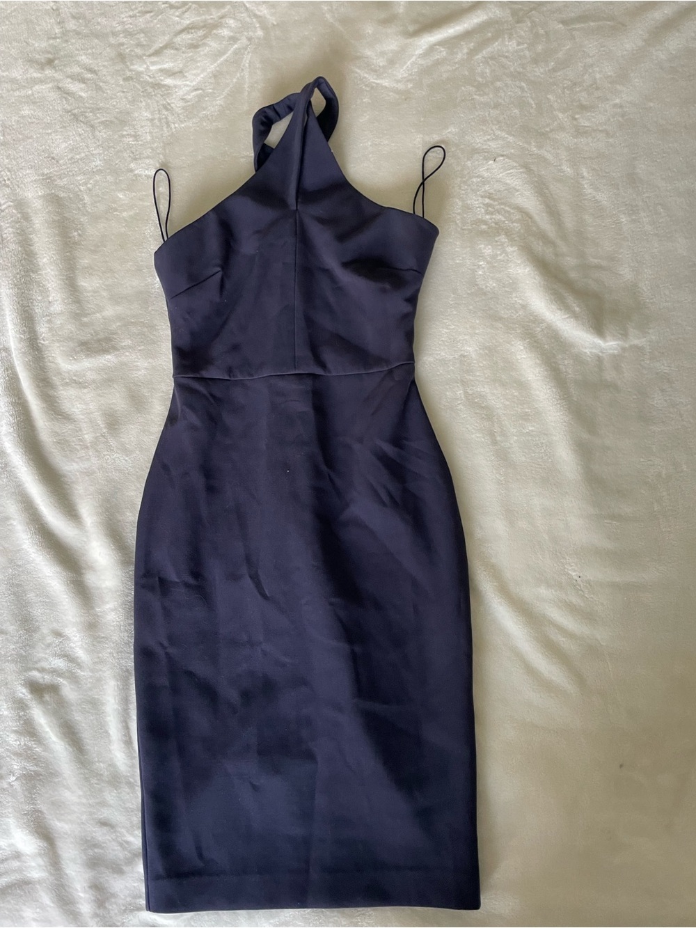 Likely Navy Twist Keyhole Sheath Dress